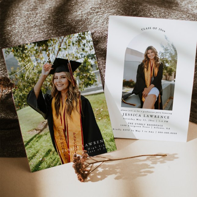 Invitation de la fête de graduation photo moderne  (Créateur téléchargé)