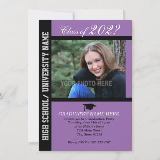 Invitation de la fête de graduation-Purple-2