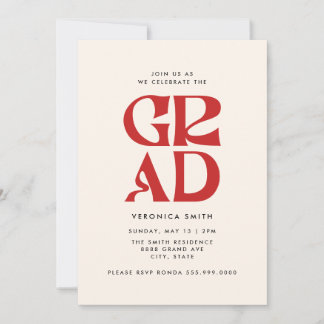 Invitation de la fête de graduation rétro