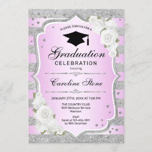 Invitation de la fête de graduation - Rose violet 