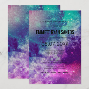 Invitation de la fête de graduation Smokey Galaxy