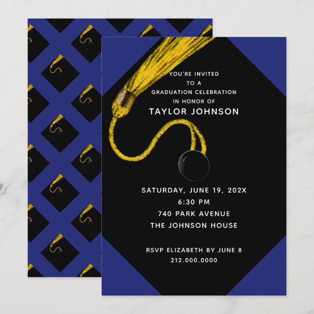 Invitation de la fête de graduation unique (Devant / Derrière)