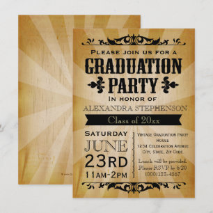 Invitation de la fête de graduation vintage-appare