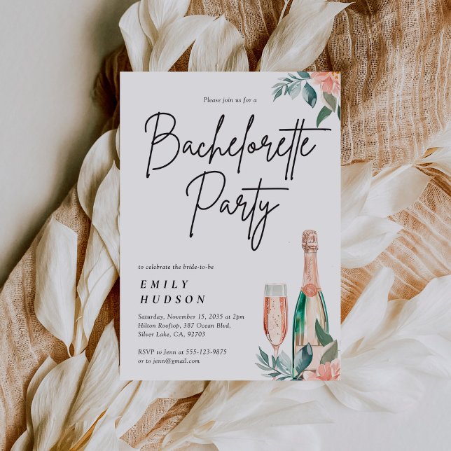 Invitation de la fête de la Bachelorette Florale d (Créateur téléchargé)