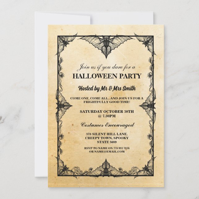 Invitation de la fête de la chaume gothique noire  (Devant)