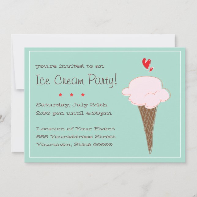 Invitation de la fête de la crème glacée (Devant)