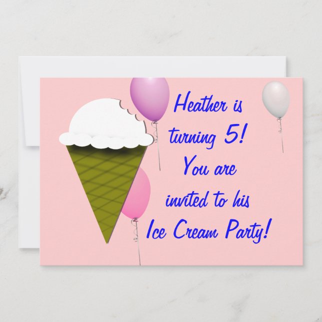 Invitation de la fête de la crème glacée (Devant)