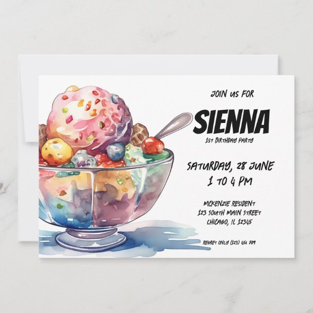 Invitation de la fête de la crème glacée (Devant)