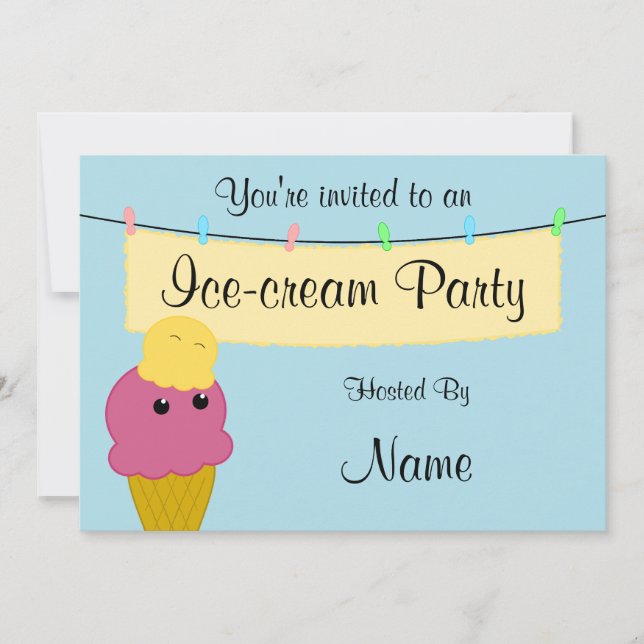 Invitation de la fête de la crème glacée (Devant)