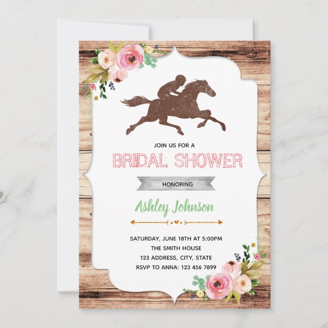 Invitation de la fête de la douche nuptiale du jou (Devant)
