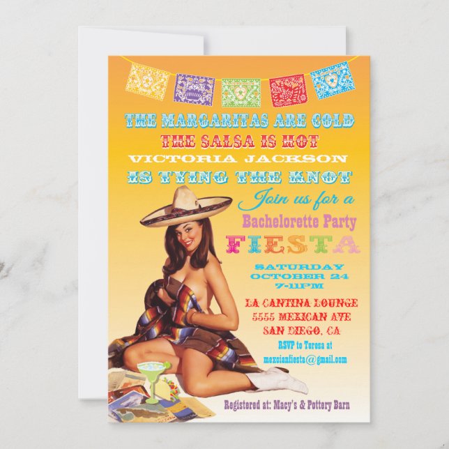 Invitation de la fête de la Fiesta mexicaine (Devant)