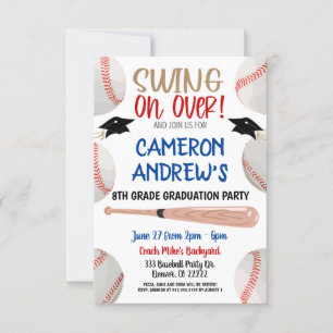 Invitation de la fête de la graduation de base-bal