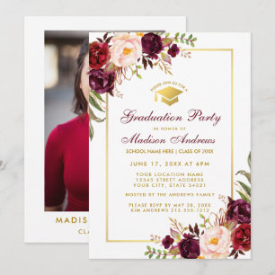 Invitation de la Fête de la graduation florale - p