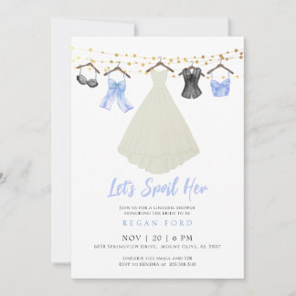 Invitation de la fête de la Lingerie bleue avec ro