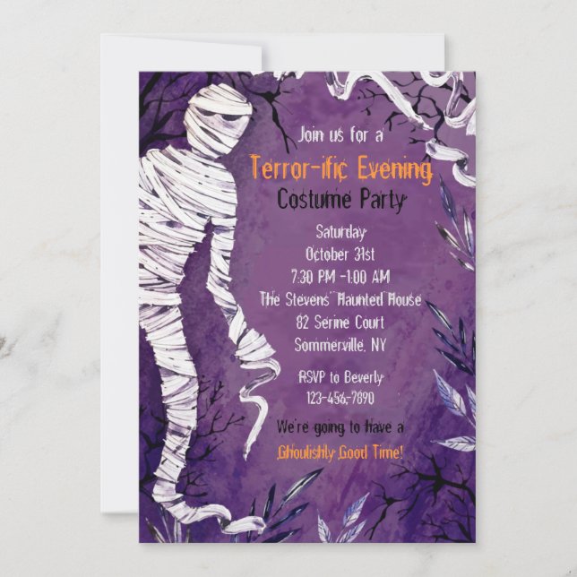 Invitation de la fête de la maman d'Halloween (Devant)