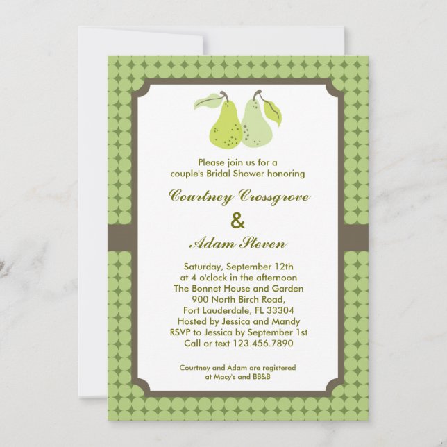 Invitation de la Fête de la mariée du couple (Devant)