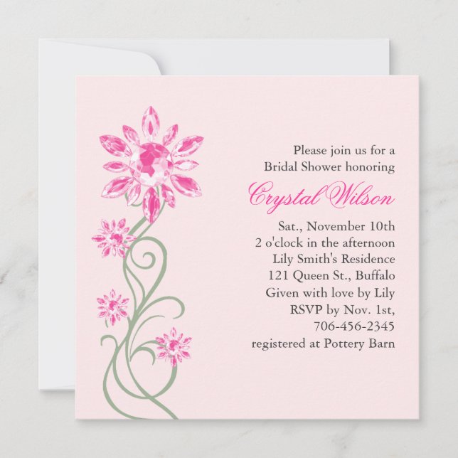 Invitation de la Fête de la mariée du cristal (Devant)