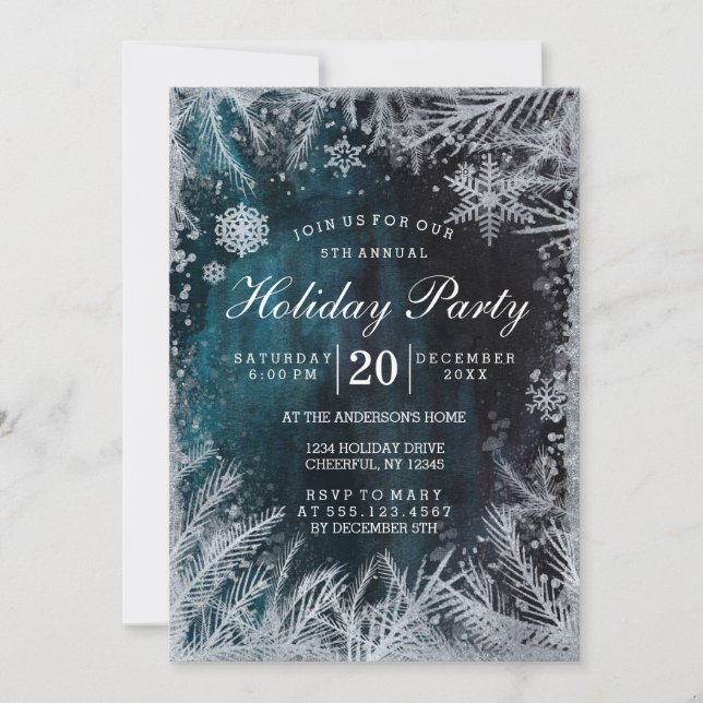 Invitation de la fête de la neige Marine et Silver (Devant)