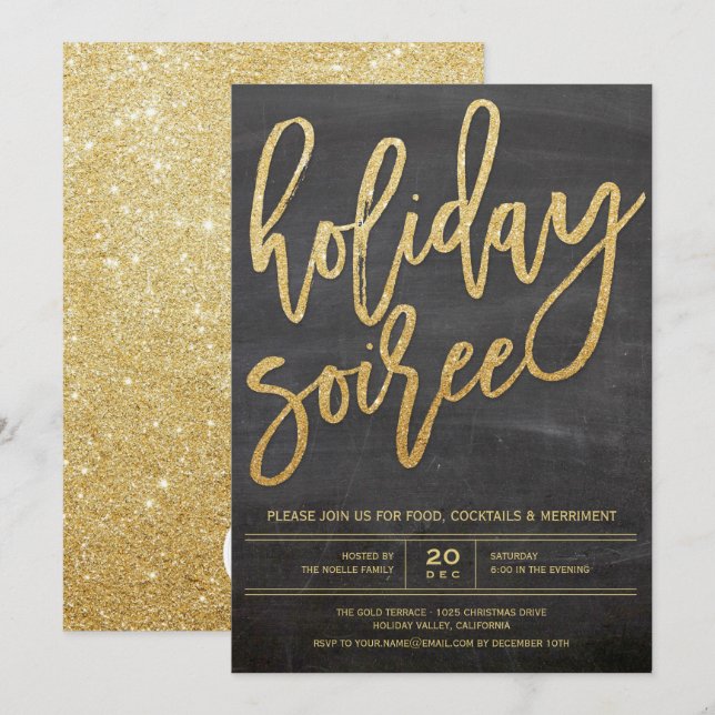Invitation de la fête de la Parties scintillant de (Devant / Derrière)