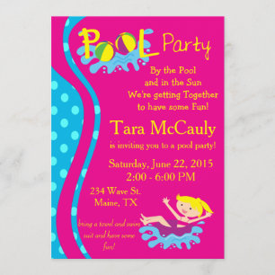 Invitation de la fête de la piscine