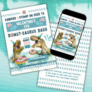 Invitation de la fête de la piscine de donut des d