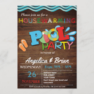 Invitation de la fête de la piscine de réchauffeme