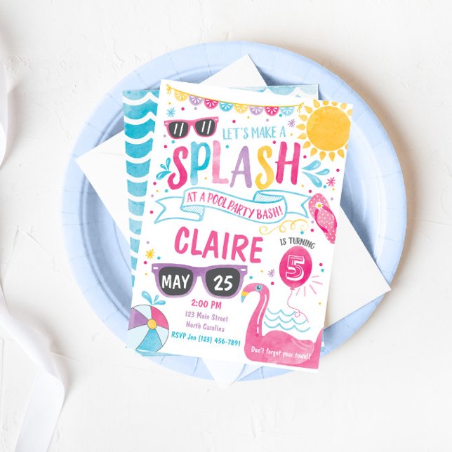 Invitation de la fête de la piscine, Invitation de (Créateur téléchargé)