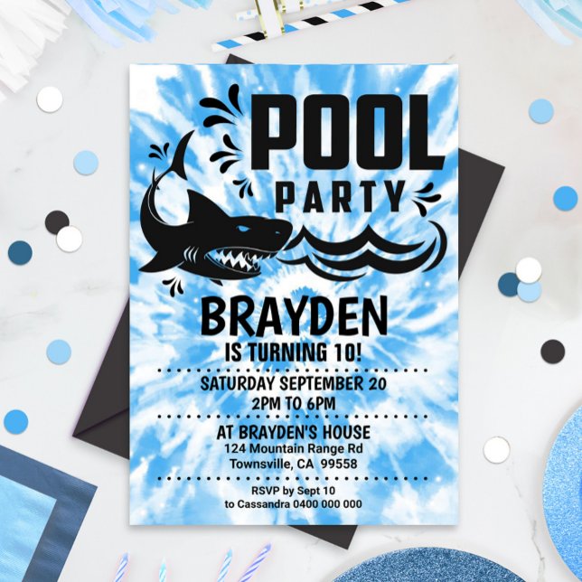 Invitation de la fête de la piscine Jeu de teintur (Créateur téléchargé)