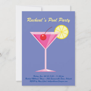 Invitation de la fête de la piscine tropicale viol