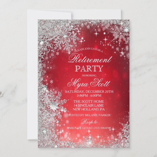 Invitation de la fête de la retraite d'hiver (Devant)