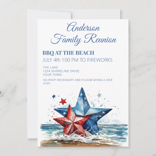 Invitation de la fête de la Réunion familiale (Devant)