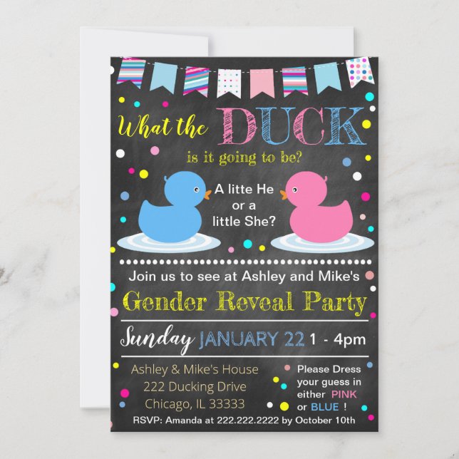Invitation de la Fête de la Révélation de genre (Devant)