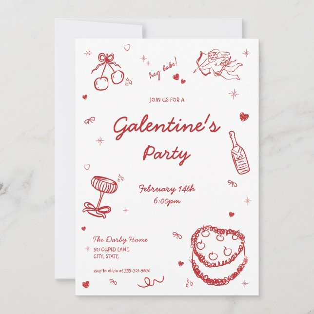Invitation de la fête de la Saint-Galentin (Devant)
