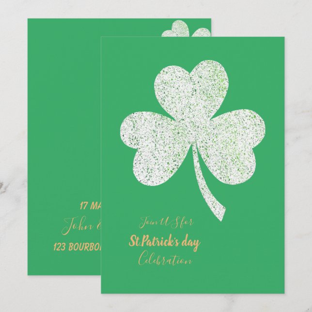 Invitation de la fête de la Saint-Patrick - Carte  (Devant / Derrière)