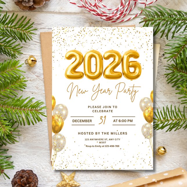 Invitation de la fête de la Saint-Sylvestre, 2026  (Créateur téléchargé)