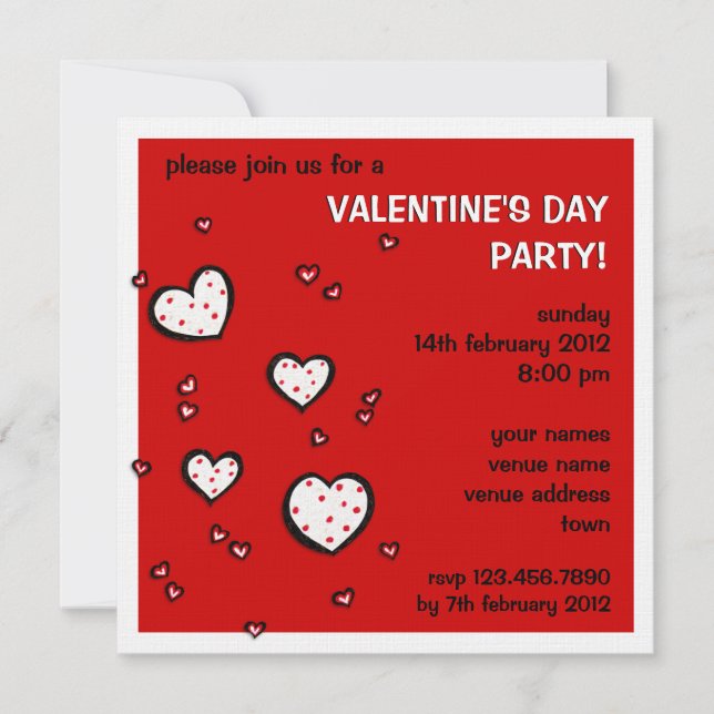 Invitation de la fête de la Saint-Valentin (Devant)