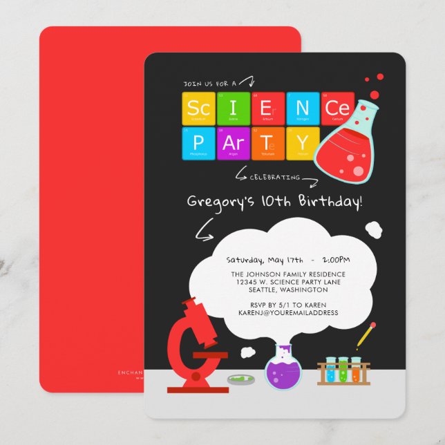 Invitation de la Fête de la Science Enfants (Devant / Derrière)