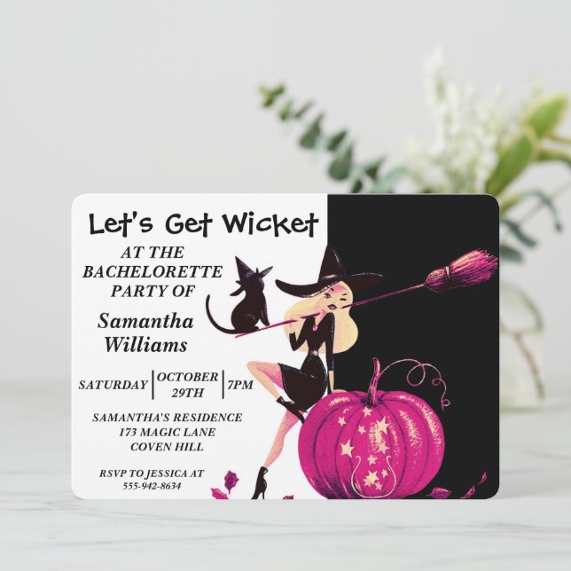 Invitation de la fête de la sorcière d'Halloween (Debout devant)