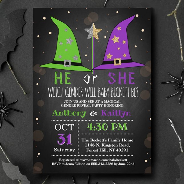 Invitation de la fête de la Sorcière d'Halloween (Créateur téléchargé)