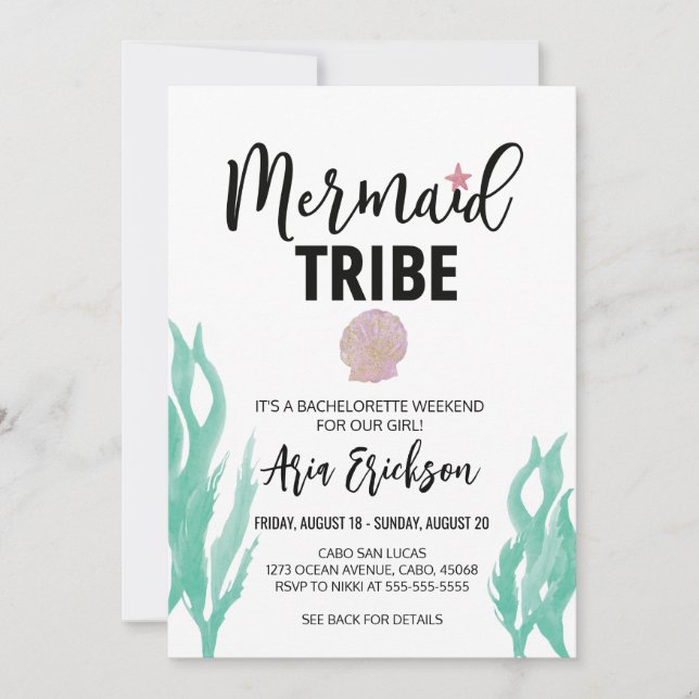 Invitation de la fête de la tribu des sirènes mode (Devant)