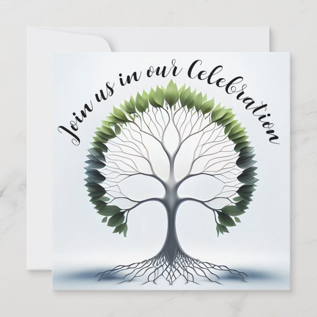 Invitation de la fête de l'arbre de vie vert (Devant)