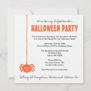 Invitation de la fête de l'Halloween avec orange s