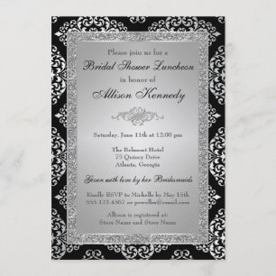 Invitation de la Fête de l'mariée Damas de Parties
