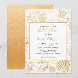 invitation de la Fête de l'mariée Golden Shell, th
