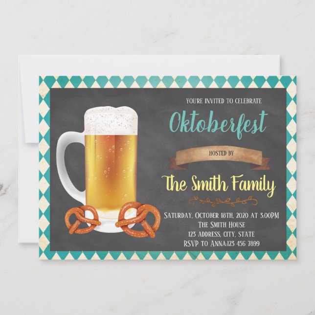 Invitation de la fête de l'Oktoberfest (Devant)