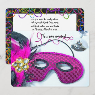 Invitation de la fête de Mardi Gras