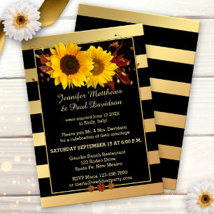 Invitation de la fête de mariage moderne Sunflower
