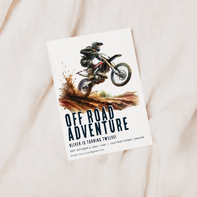 Invitation de la fête de moto Off Road Adventure (Créateur téléchargé)