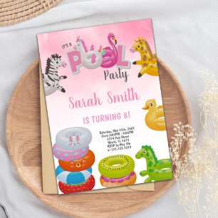 Invitation de la fête de natation d'été magique po