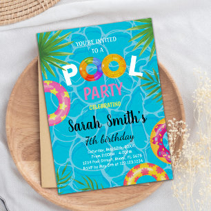 Invitation de la fête de natation d'été pour enfan